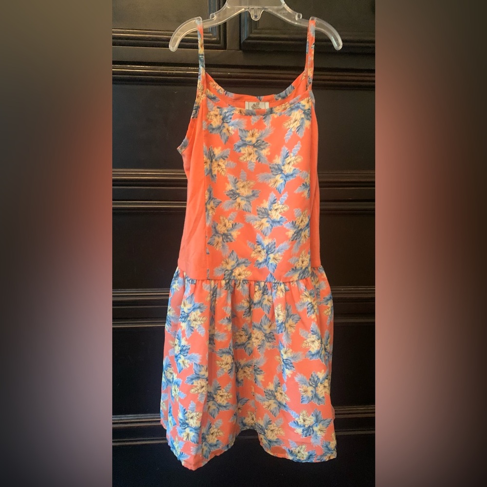 Pastourelle Coral and Blue Floral Kids Dress